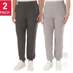 LAZYPANTS Women’s Hacci Knit Joggers 2-pack Grey Size Medium Casual Pants